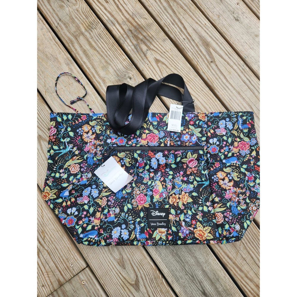 NWT Disney Vera Bradley 100 Disney Classics on the Green Drawstring Family Tote